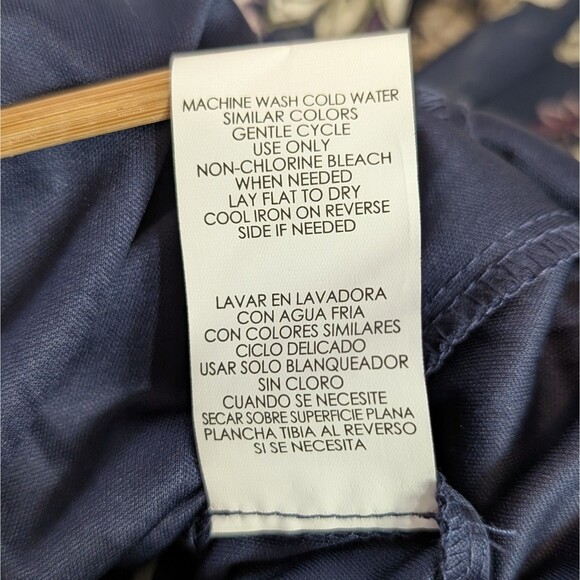 Women's LARGE Top Floral V Neck Long Ruffle Bell Sleeve Tunic Flowy Bohemian - Picture 7 of 14